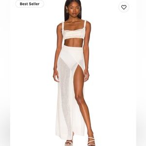 Superdown Keva Maxi Skirt (M) - white